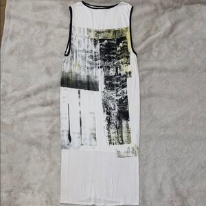 Helmut Lang White and Black Graphic Dress
